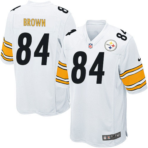 Men's Game Antonio Brown Nike Jersey White Road - #84 NFL Pittsburgh Steelers